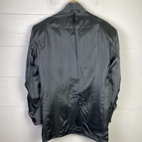 David Taylor Blazer Gray 46L Crested Gold Buttons Wool Blend Academia Regency - Picture 7 of 13